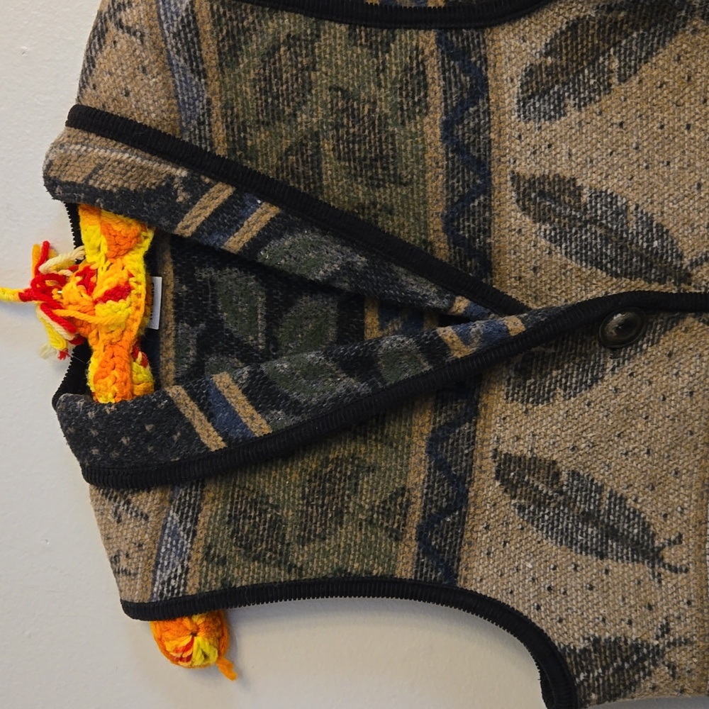 Wool Blend Nomadic Traders Nature Patterned Vest - image 2